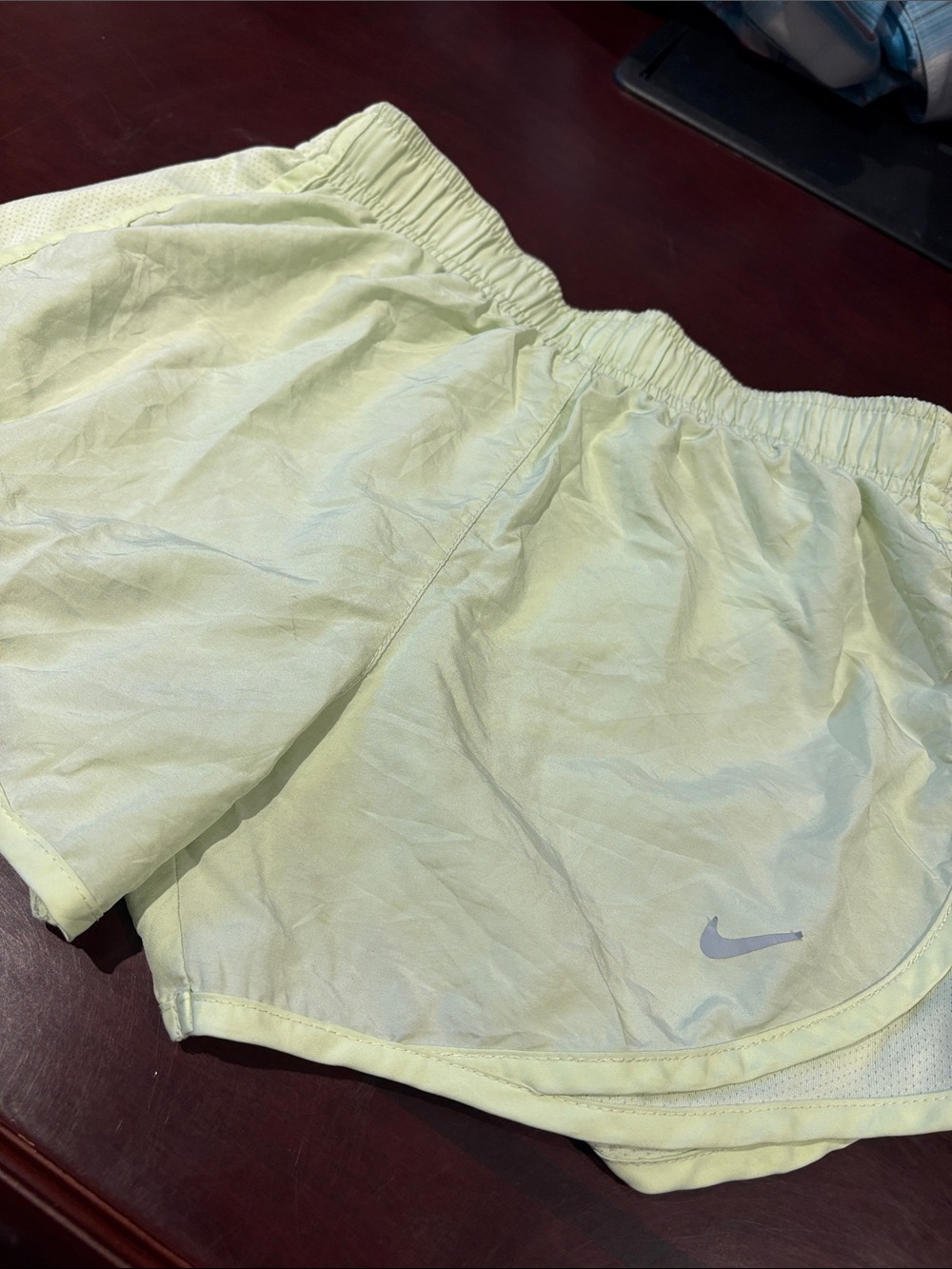 Nike Women's Pale Yellow Athletic Running Shorts